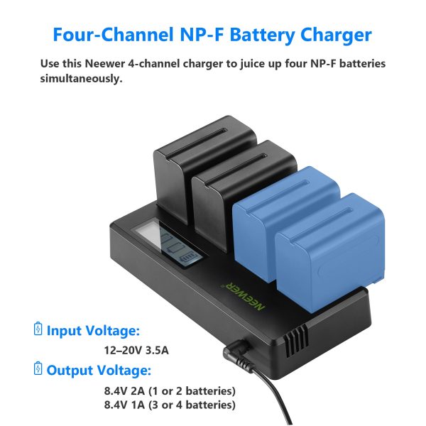 NEEWER DP-F970 4-Channel Sony NP-F Battery Charger Hot on Sale