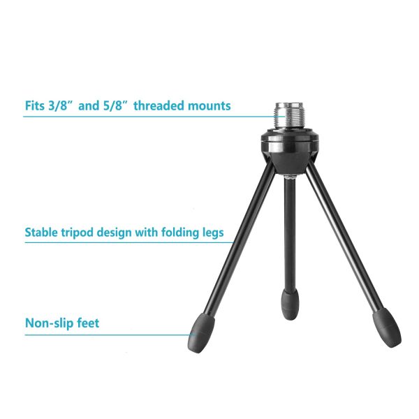 NEEWER Desktop Desk Microphone Stand Foldable Tripod with Non-slip Feet Online now