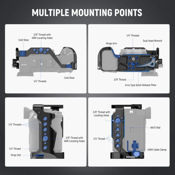 NEEWER CA050 Camera Cage Kit for Sony Alpha 7CII  Alpha 7CR Online Sale