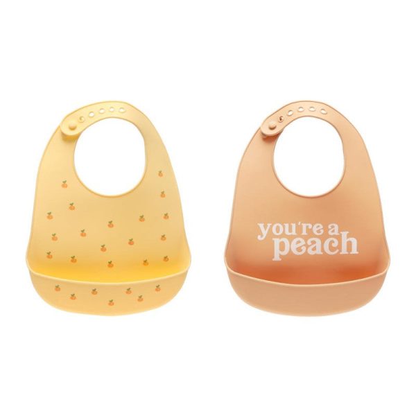 Pearhead  Silicone Bib 2 Pcs - You re A Peach (6m+) Sale