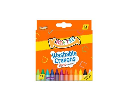 Kraftee 12ct Washable Crayons For Discount