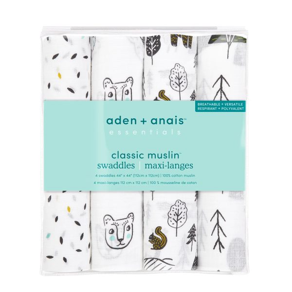 Aden + Anais Essentials Cotton Muslin Swaddle 4-pack For Cheap