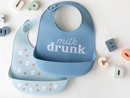 Pearhead  Silicone Bib 2 Pcs - Milk Drunk (6m+) Online