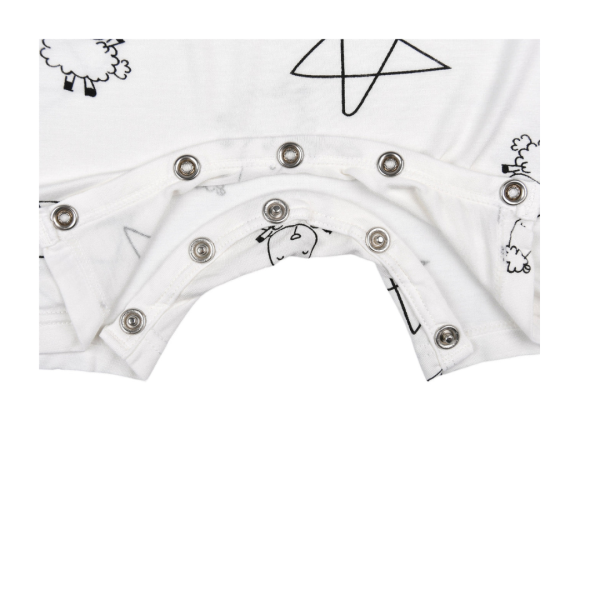 Baa Baa Sheepz Romper Short Sleeve Cute Big Star & Sheepz White Online Hot Sale