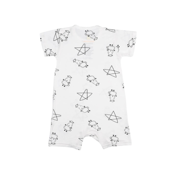 Baa Baa Sheepz Romper Short Sleeve Cute Big Star & Sheepz White Online Hot Sale