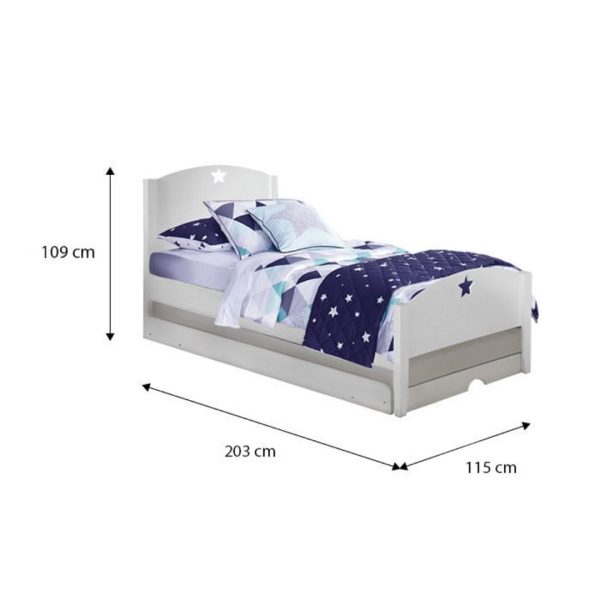 [Pre-Order] Snoozeland Starlight Bed Frame with Pull Out Single Raising Trundle Online Hot Sale