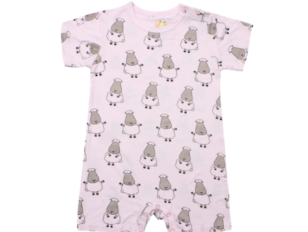 Baa Baa Sheepz Romper Short Sleeve Pink Big Sheepz For Cheap