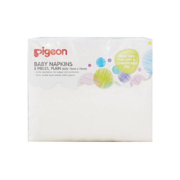 Pigeon Baby Napkins - Plain White (6 Pcs) Online Sale