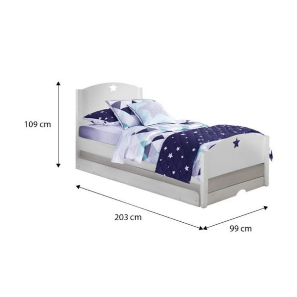 [Pre-Order] Snoozeland Starlight Bed Frame with Pull Out Single Raising Trundle Online Hot Sale