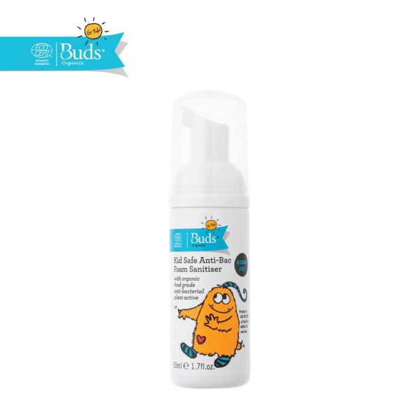 Buds For Kids Safe Anti-Bacterial Foam Sanitiser 50ml (3-12yrs) Hot on Sale