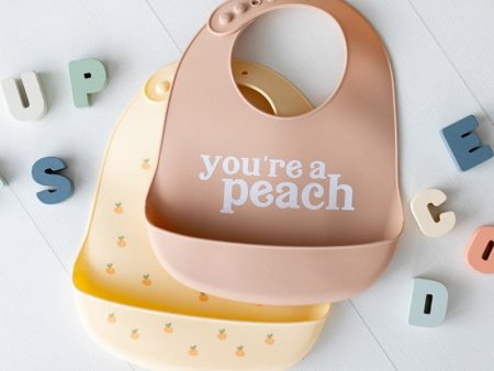 Pearhead  Silicone Bib 2 Pcs - You re A Peach (6m+) Sale