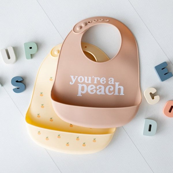 Pearhead  Silicone Bib 2 Pcs - You re A Peach (6m+) Sale