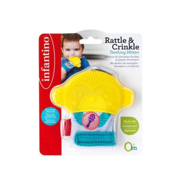 Infantino Rattle & Crinkle Teething Mitten (0m+) on Sale