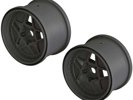 1 10 MT Front Rear 3.8 Wheels, 17mm Hex, Black (2) Cheap