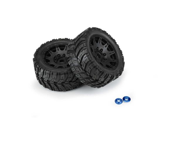 1 6 Masher X HP Belted Pre-Mounted Monster Truck Tires (Black) (2) w 24mm Hex Online now